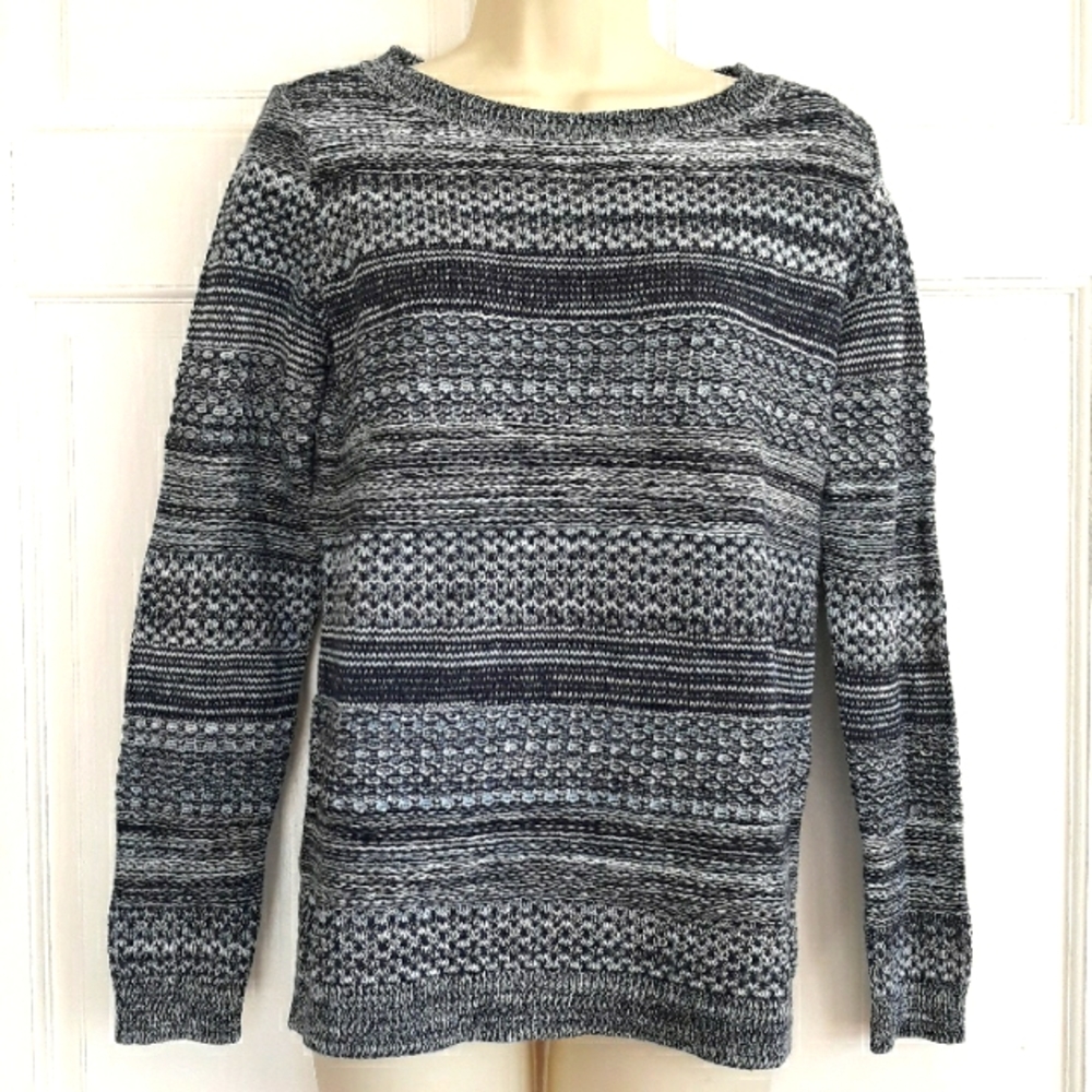 Talbots cotton sweater long sleeves in blue